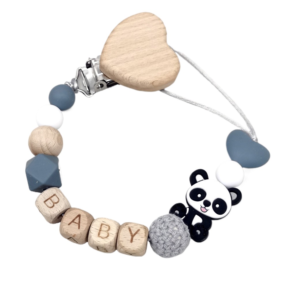 Baby Products In - Houten gepersonaliseerde babyfopspeenketting Schattig dierlijk ontwerp